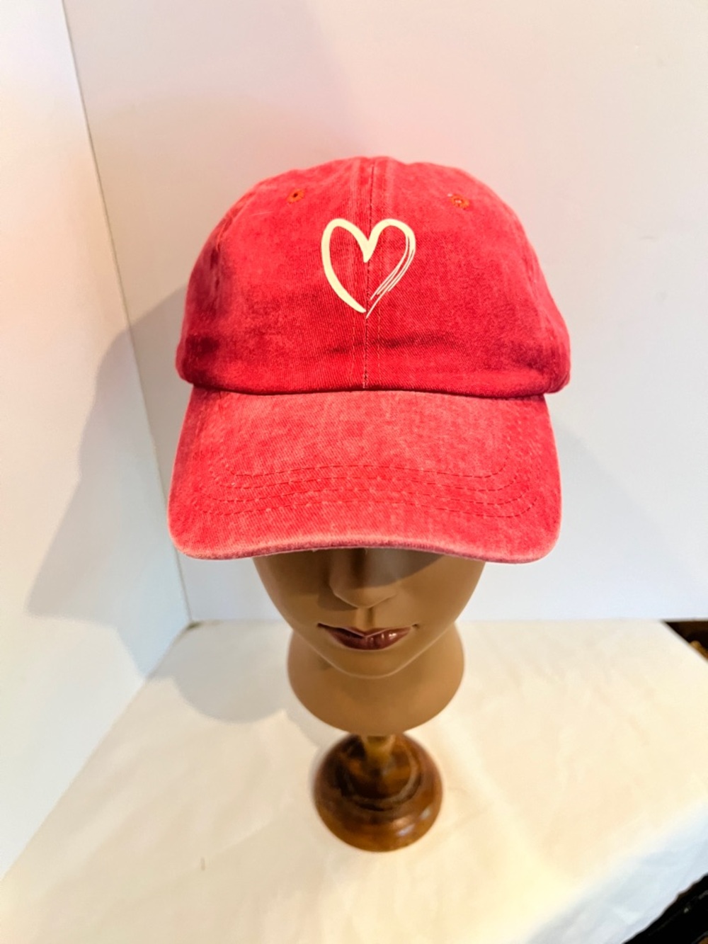 Red Heart Embroidered Baseball Cap